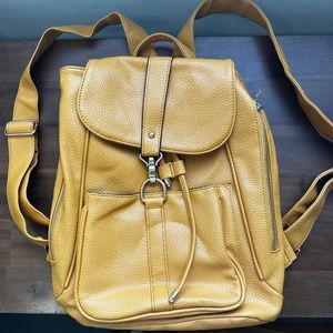 Leather slouchy backpack purse